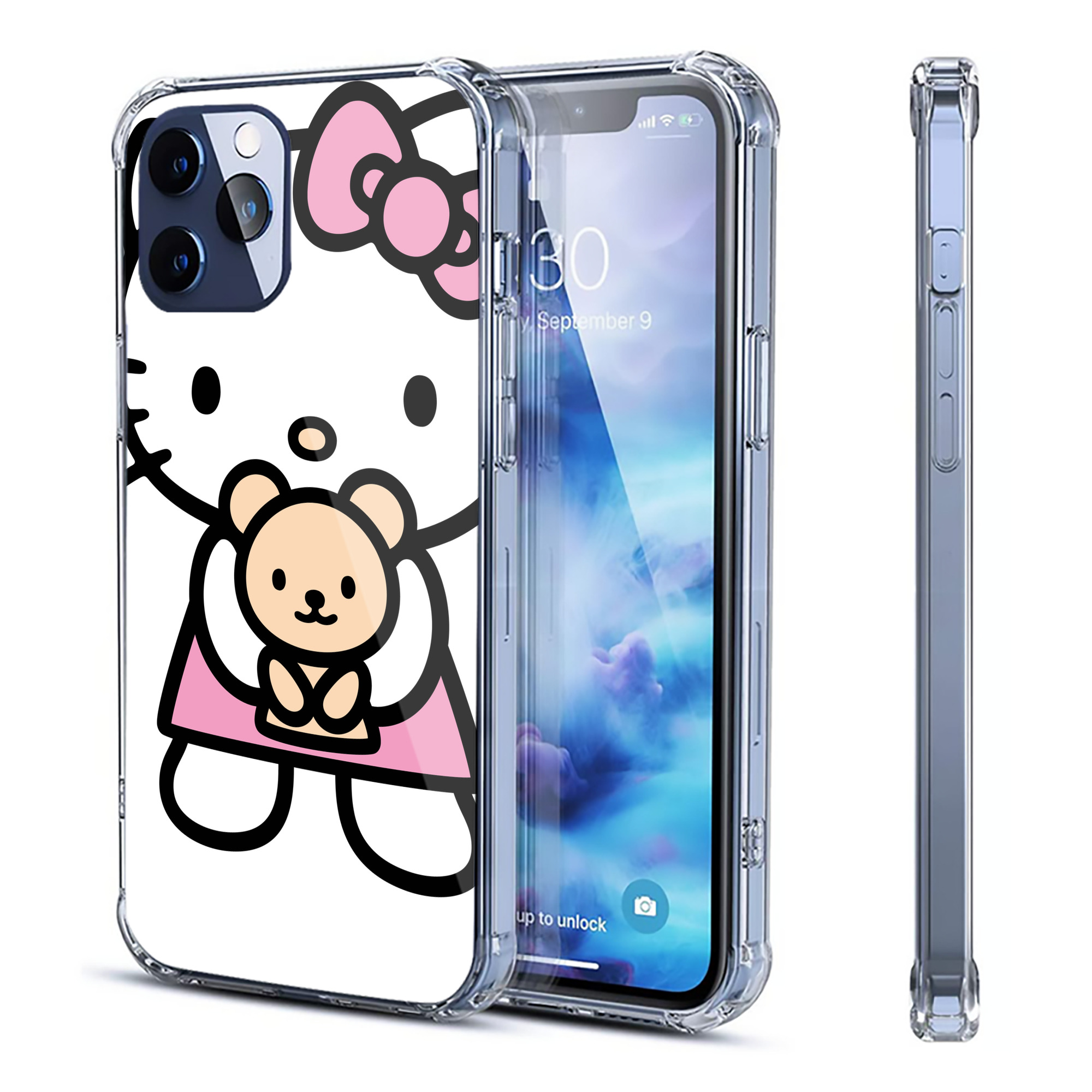 （画像用） Hello Kitty ハローキティ 【iPhone 12シリーズ対応】透明スマホケース（クリアソフトケース）